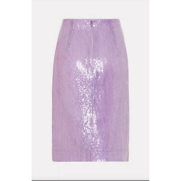 NEW MILLY adley sequin skirt in purple - Picture 3 of 3